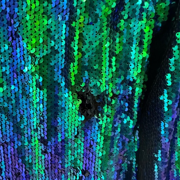 Boohoo Sequin Tailored Blazer⨠Size 4
ππ Iridescent green and blue sequins NWT - Picture 9 of 11